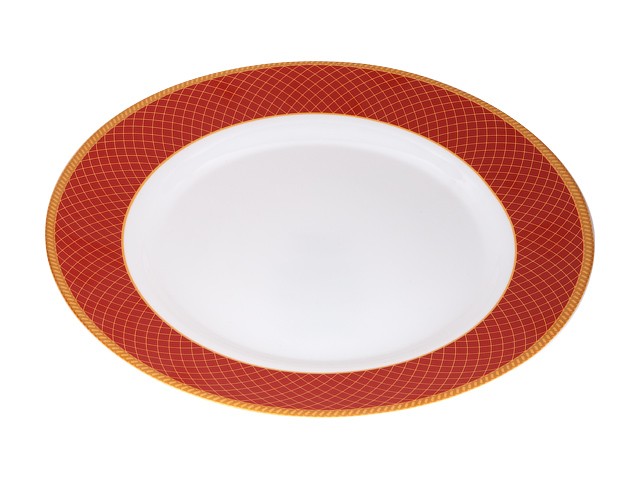 Тарелка обеденная стеклокерамическая, 275 мм, круглая, REGENT RED (Регент рэд), DIVA LA OPALA (Sovrana Collection) (13-127534)