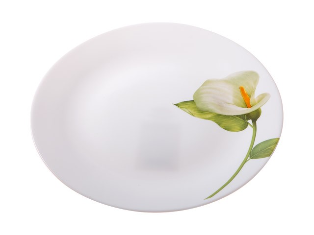 Тарелка обеденная стеклокерамическая, 267 мм, круглая, серия Белая калла, DIVA LA OPALA (Collection Ivory) (13-126726)