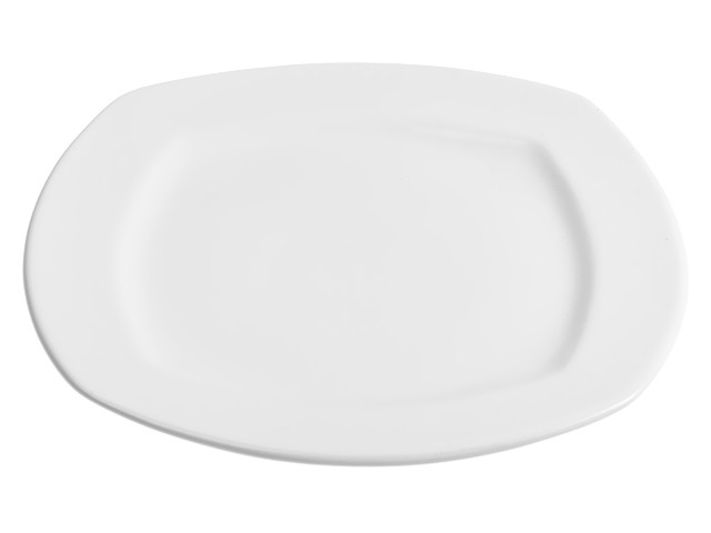 Тарелка обеденная керамическая, 275 мм, квадратная, серия Измир, белая, PERFECTO LINEA (Супер цена!) (16-427004)