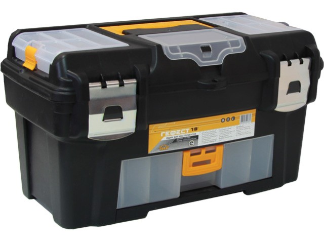 Ящик для инструмента пластмассовый ГЕФЕСТ 18" мет.замки ( с консолью и коробками) (М2944) (IDEA)