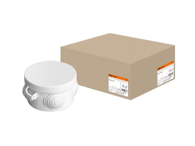 Распаячная коробка ОП D65х40мм, крышка, IP54, 4вх. TDM (SQ1401-0101)