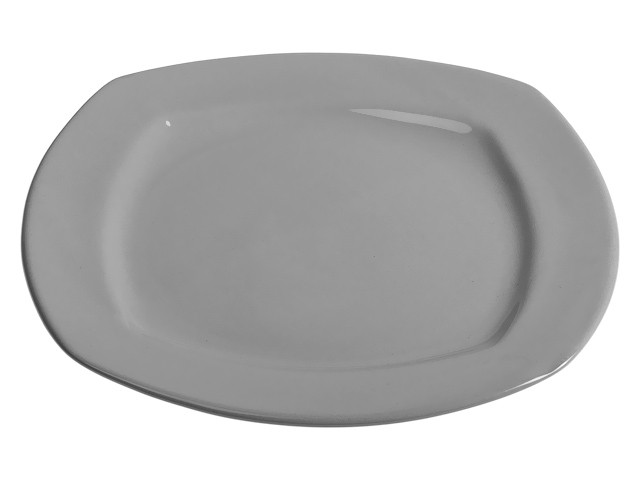 Тарелка обеденная керамическая, 275 мм, квадратная, серия Измир, серая, PERFECTO LINEA (Супер цена!) (16-427619)
