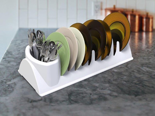 Сушилка для посуды Krita (Крита), снежно-белый, BEROSSI (Изделие из пластмассы. Размер 341 х 148 х 88 мм) (ИК62301000)