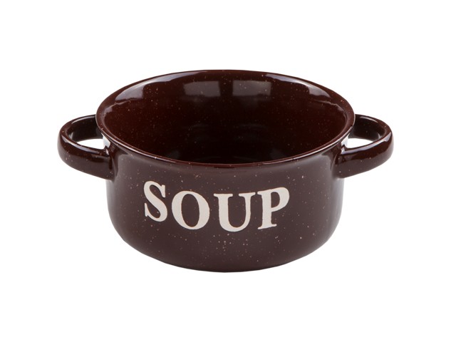 Миска керамическая, 134 мм, Для супа, коричневая,  PERFECTO LINEA (Супница объемом 645 мл) (30-523304)