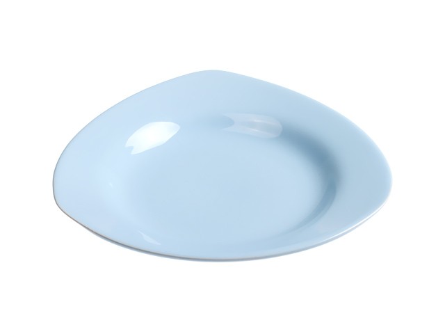 Тарелка глубокая керамическая, 225 мм, треугольная, серия Трабзон, голубая, PERFECTO LINEA (Супер цена!) (17-322405)