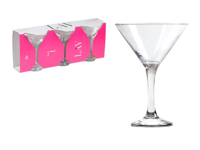 Набор бокалов для мартини, 3 шт., 175 мл, серия Misket, LAV (LV-MIS586A)