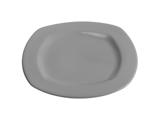 Тарелка десертная керамическая, 213 мм, квадратная, серия Измир, серая, PERFECTO LINEA (Супер цена!) (16-421619)