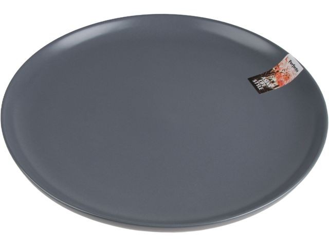 Тарелка обеденная керамическая, 25 см, серия ASIAN, серая, PERFECTO LINEA (17-142628)