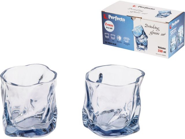 Набор стаканов, 2 шт., 230 мл, серия Ice Rock Blue, PERFECTO LINEA (31-290200)