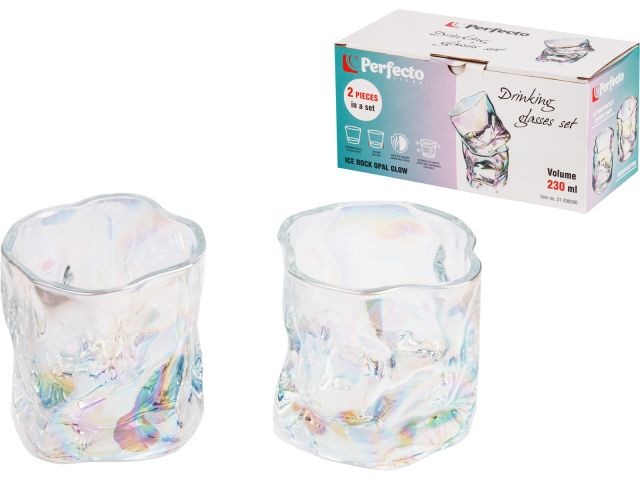 Набор стаканов, 2 шт., 230 мл, серия Ice Rock Opal Glow, PERFECTO LINEA (31-290300)