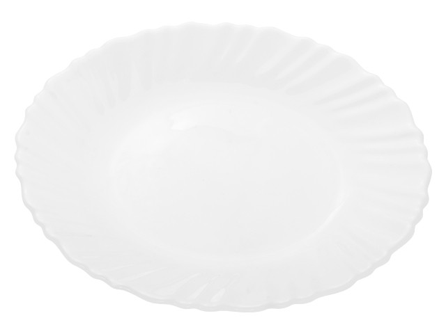 Тарелка десертная стеклокерамическая, 190 мм, круглая, серия Мадрид, белая, PERFECTO LINEA (13-219010)