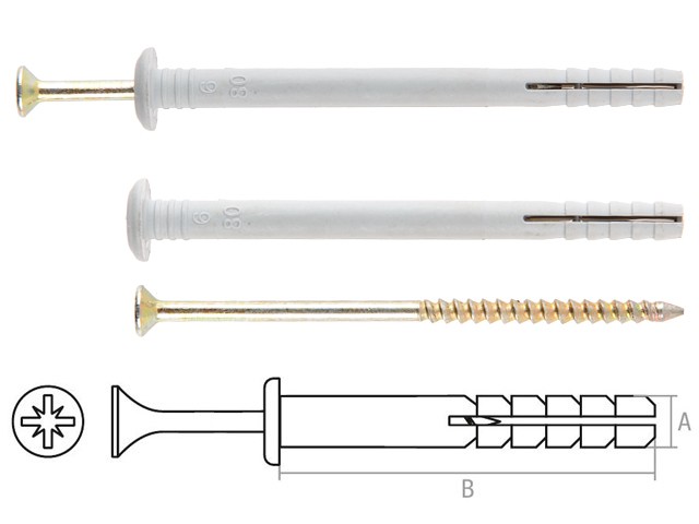 Дюбель-гвоздь 6х40 мм полипропилен гриб (2000 шт в коробе) STARFIX (SMW1-82198-2000)