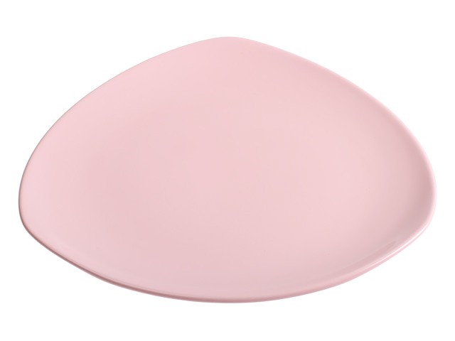 Тарелка обеденная керамическая, 270 мм, треугольная, серия Трабзон, розовая, PERFECTO LINEA (Супер цена!) (16-327551)