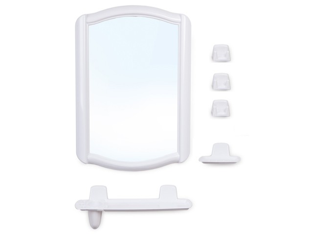 Набор для ванной Berossi 46 (Беросси 46), белый мрамор, BEROSSI (Изделие из пластмассы. Размер зеркало 352 х 520 мм) (НВ04604000)