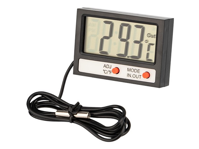 Термометр электронный REXANT комнатно-уличный с часами (70-0505)