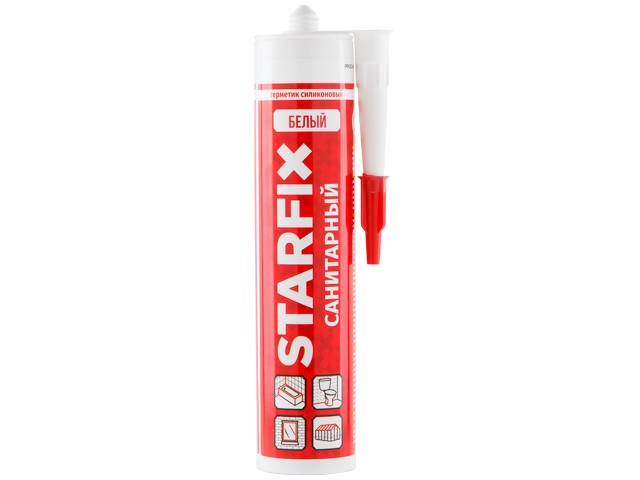 Герметик силиконовый санитарный STARFIX Sanitary Silicone (белый) 260 мл (SM-57866-1)