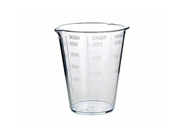 Мерный стакан , прозрачный, BEROSSI (Изделие из пластмассы. Литраж 250 мл) (ИК10100000)