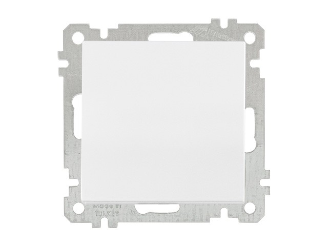 Выключатель 1-клав. (скрытый, без рамки, пруж. зажим) белый, DARIA, MUTLUSAN (10 A, 250 V, IP 20) (2100 401 0101)