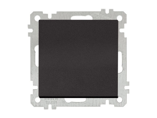Выключатель 1-клав. (скрытый, без рамки, пруж. зажим) черный, DARIA, MUTLUSAN (10 A, 250 V, IP 20) (2100 401 0184)