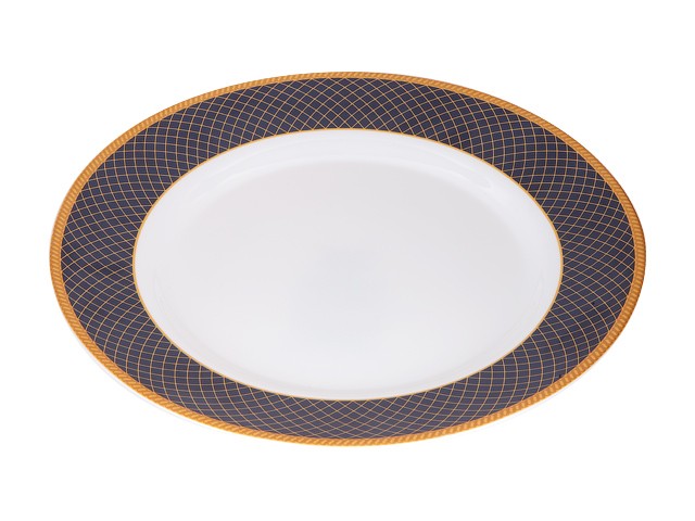 Тарелка обеденная стеклокерамическая, 275 мм, круглая, REGENT BLUE (Регент блю), DIVA LA OPALA (Sovrana Collection) (13-127535)
