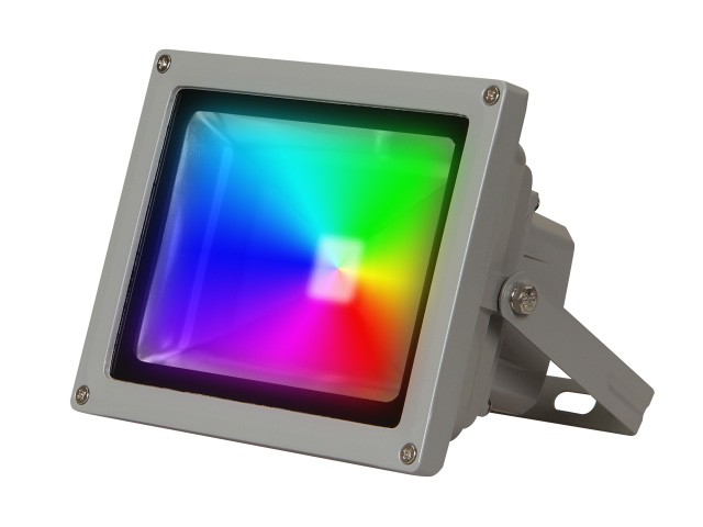 Прожектор светодиодный PFL -RGB-C/GR  20w  IP65Jazzway драйвер в комплекте (Настраиваемый Цветной +пульт  в комплекте. серый корпус) (1005908) (JAZZWA
