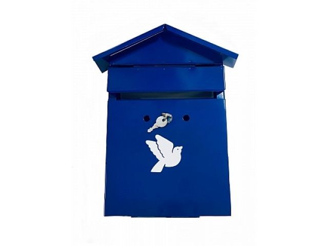 Ящик почтовый Домик с замком 350х280х60 (синий) (ЦБ-00005731) (АГРОСНАБ)