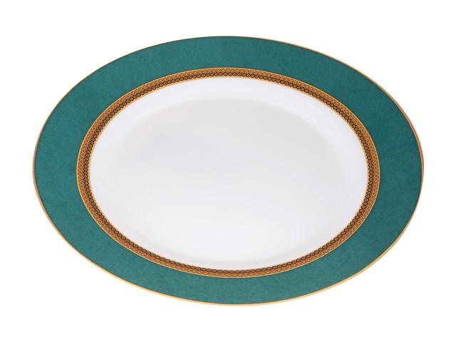 Тарелка обеденная стеклокерамическая, 275 мм, круглая, IMPRESS GREEN (Импресс грин), DIVA LA OPALA (Sovrana Collection) (13-127536)