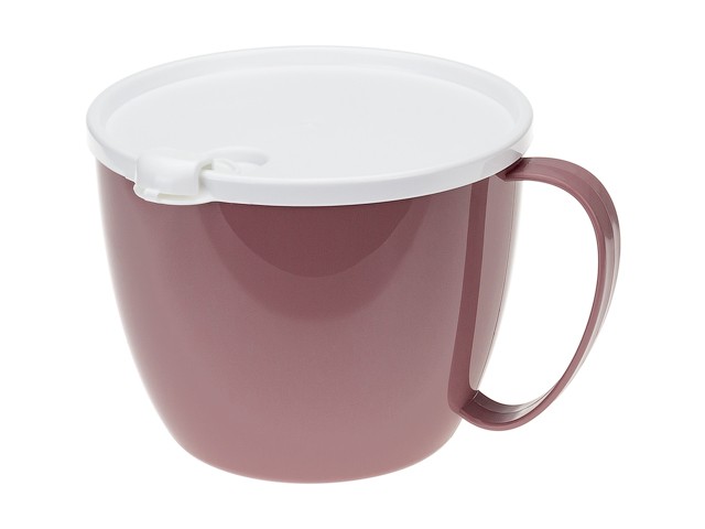 Кружка для супа 0,7 л с крышкой (ягодный) (М1214) (IDEA)
