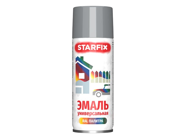 Краска-эмаль аэроз. универсальная серый светлый STARFIX 520мл (7046) (Цвет серый светлый) (SM-101074-1)