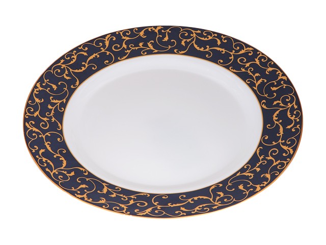 Тарелка обеденная стеклокерамическая, 275 мм, круглая, ANASSA BLUE (Анасса блю), DIVA LA OPALA (Sovrana Collection) (13-127537)