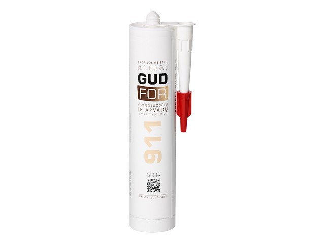 Клей монтажный GUDFOR 911, 290мл (белый, для крепления плинтусов и наличников) (03-9-1-011) (POINT)