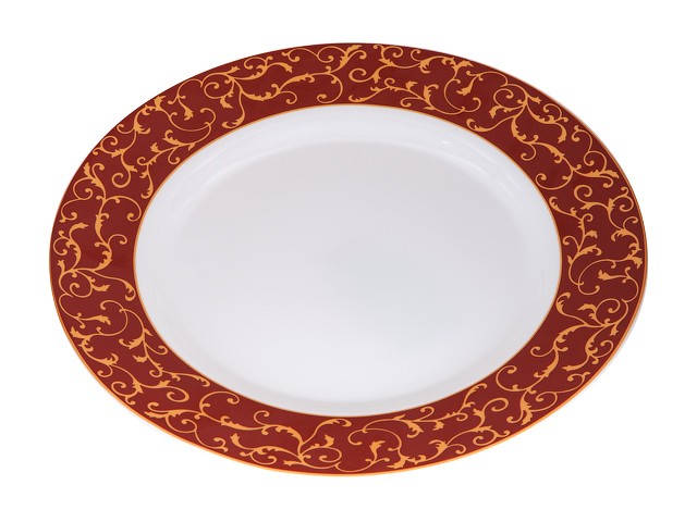 Тарелка обеденная стеклокерамическая, 275 мм, круглая, ANASSA RED (Анасса рэд), DIVA LA OPALA (Sovrana Collection) (13-127538)