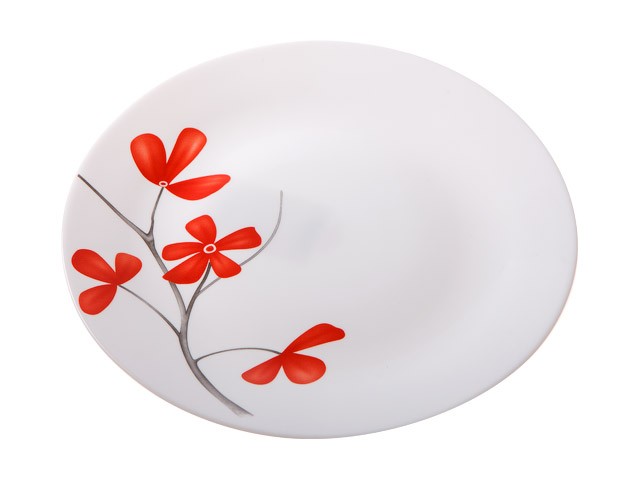 Тарелка обеденная стеклокерамическая, 267 мм, круглая, серия Цветок вишни, DIVA LA OPALA (Collection Ivory) (13-126725)