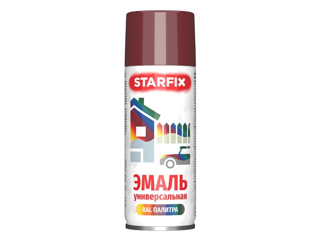 Краска-эмаль аэроз. универсальная вишневый STARFIX 520мл (3004) (Цвет вишневый) (SM-97032-1)