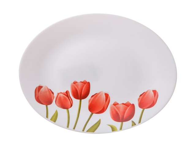 Тарелка обеденная стеклокерамическая, 267 мм, круглая, серия Сад тюльпанов, DIVA LA OPALA (Collection Ivory) (13-126727)