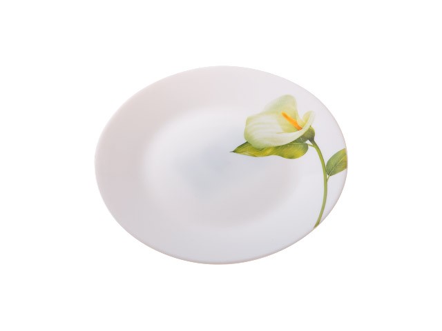 Тарелка десертная стеклокерамическая, 190 мм, круглая, серия Белая калла, DIVA LA OPALA (Collection Ivory) (13-119026)