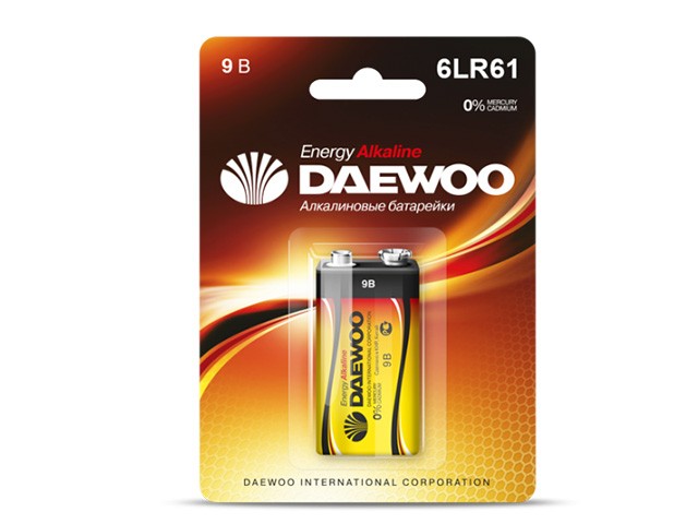 Батарейка 6LR61 9V alkaline BL-1шт DAEWOO ENERGY (1030320)