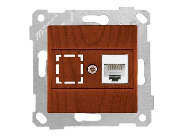 Розетка компьютерная 1xRJ45 (Cat5e, скрытая, без рамки) вишня, RITA, MUTLUSAN (2200 136 0156)