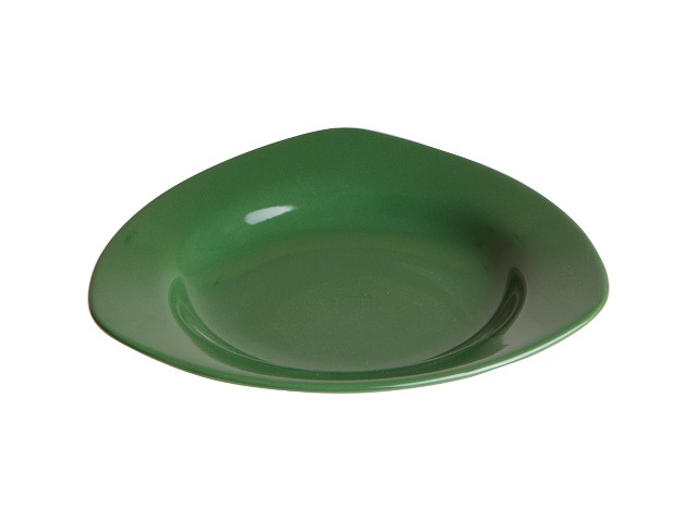Тарелка глубокая керамическая, 225 мм, треугольная, серия Трабзон, зеленая, PERFECTO LINEA (Супер цена!) (17-322309)