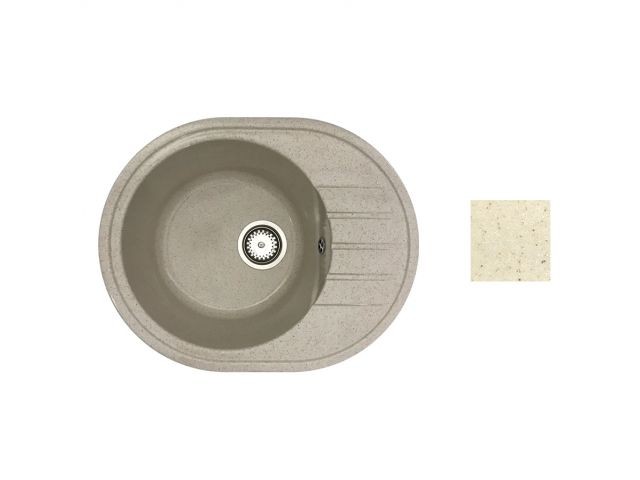 Мойка кухонная из искусственного камня RIO песочный, 570х450 mm, AV Engineering (AV580450RSNA)