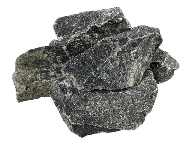 Камень Габбро-Диабаз, колотый, в коробке по 20 кг, "Банные штучки" (03305) (БАННЫЕ ШТУЧКИ)