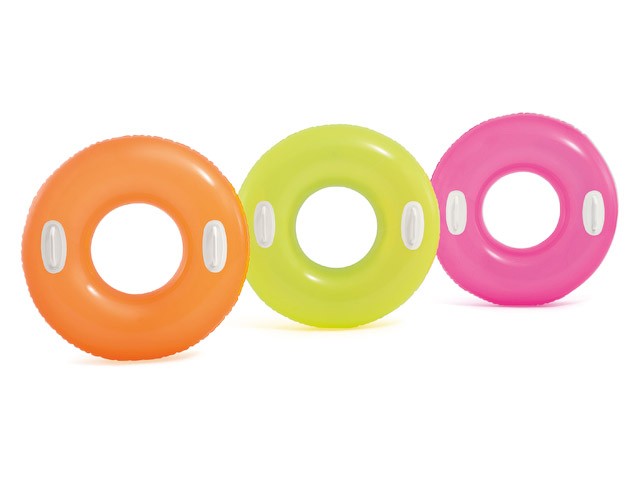 Надувной круг для плавания с ручками Hi-Gloss, 76 см, INTEX (от 8 лет, цвета в ассортименте) (59258NP)
