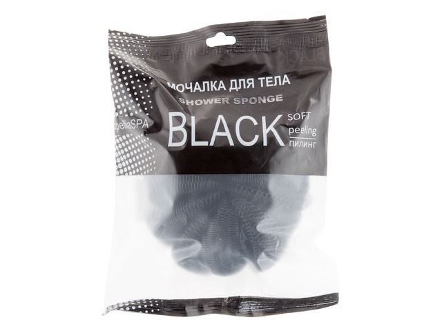 Мочалка банная CUPELIA SPA BLACK, "Ракушка" (4814000000144) (ИНТЕРЛОК)