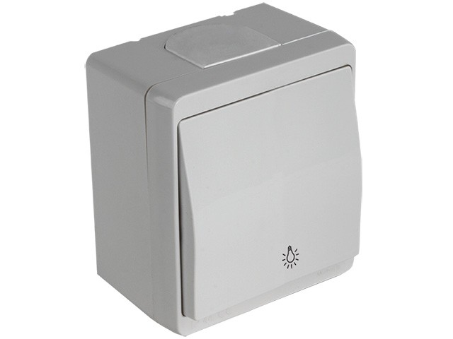 Выключатель кнопочный (открытый) серый, NEMLIYER, MUTLUSAN (10 A, 250 V, IP 44) (2150 007 0103)