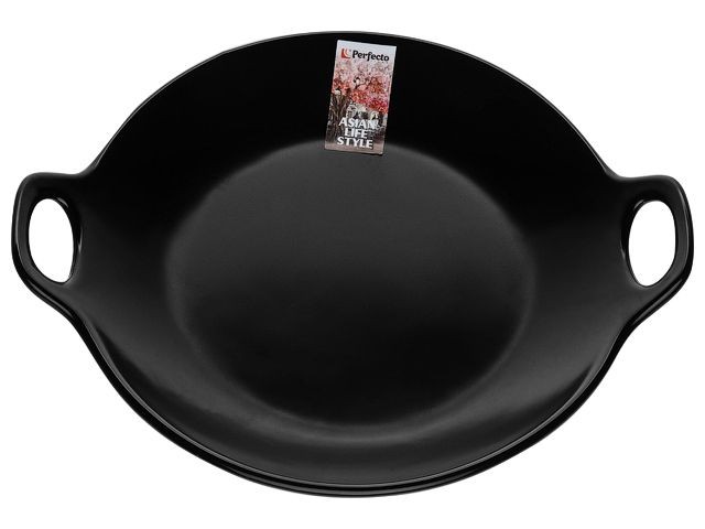 Тарелка-блюдо керамическая, 24х20.3х4.5 см, серия ASIAN, черная, PERFECTO LINEA (17-102401)