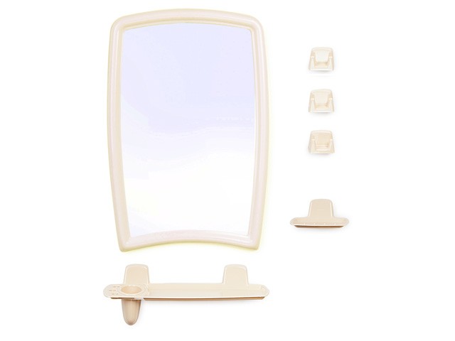 Набор для ванной Berossi 41 (Беросси 41), светло-бежевый, BEROSSI (Изделие из пластмассы. Размер зеркало 350 х 520 мм) (НВ04107000)