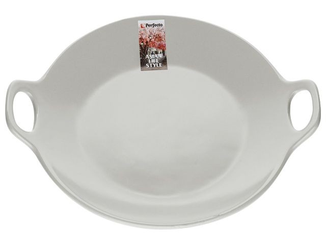 Тарелка-блюдо керамическая, 24х20.3х4.5 см, серия ASIAN, серая, PERFECTO LINEA (17-102403)