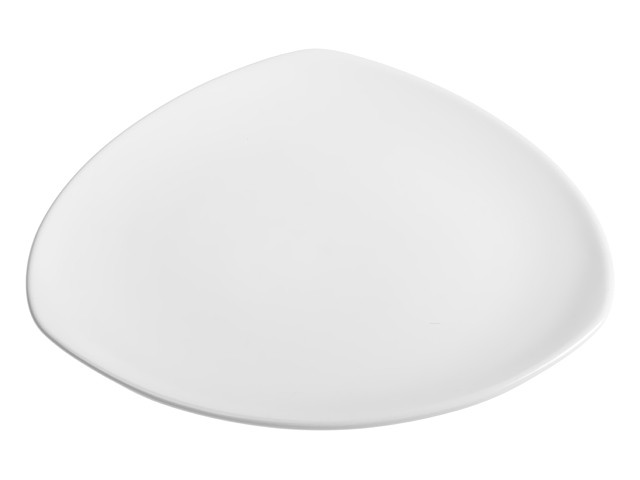 Тарелка обеденная керамическая, 270 мм, треугольная, серия Трабзон, белая, PERFECTO LINEA (Супер цена!) (16-327004)
