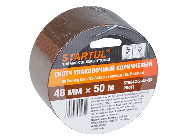 Скотч упаковочный коричневый 48ммх50м STARTUL PROFI (ST9042-2-48-50)