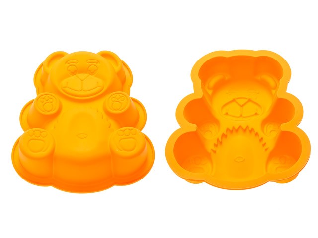 Форма для выпечки, силиконовая, мишка, 18 х 15 х 3.8 см, оранжевая, PERFECTO LINEA (20-001514)